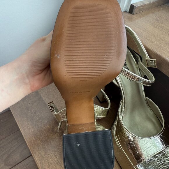 Intervalle Gold Chunky Heel Sandals – Size 38 - Picture 2 of 4